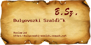 Bulyovszki Szalók névjegykártya